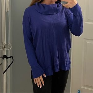 Splendid Purple Waffle Turtleneck